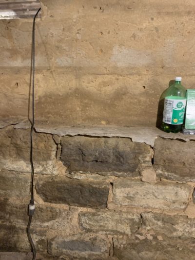 Leaky basement wall - BEFORE Spray Foam Insulation